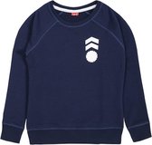 La V jongens sweatshirt met logo op borst bedrukt donkerblauw 152-158