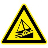 Waarschuwingssticker botenhelling - ISO 7010 - W044 25 mm - 10 stuks per kaart