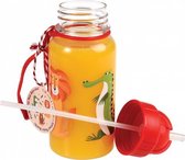 Rex London - Colourful Creatures - Drinkfles met Rietje - 500ml - Rood