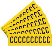 Sticker letters geel/zwart teksthoogte: 60 mm letter C