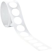 Ronde witte markeringsstickers - zelfklevende folie - 100 stuks op rol Ø 50 mm