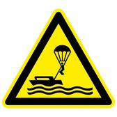 Waarschuwingssticker parasailing - ISO 7010 - W063 150 mm