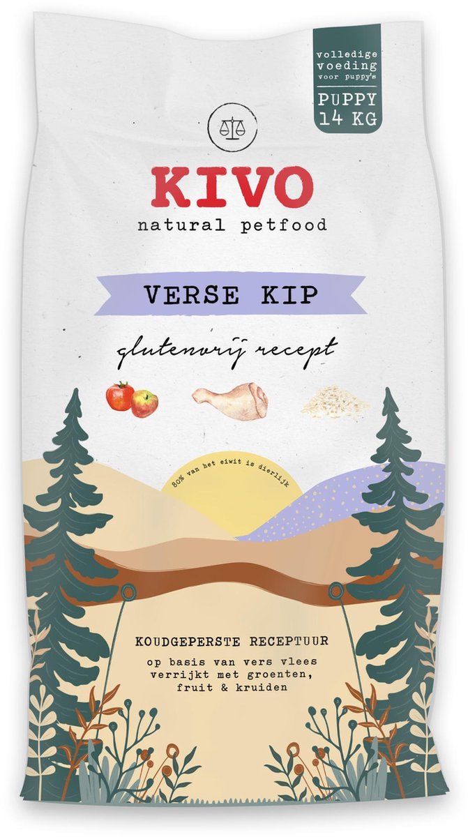 Kivo Petfood Puppybrokken Verse kip