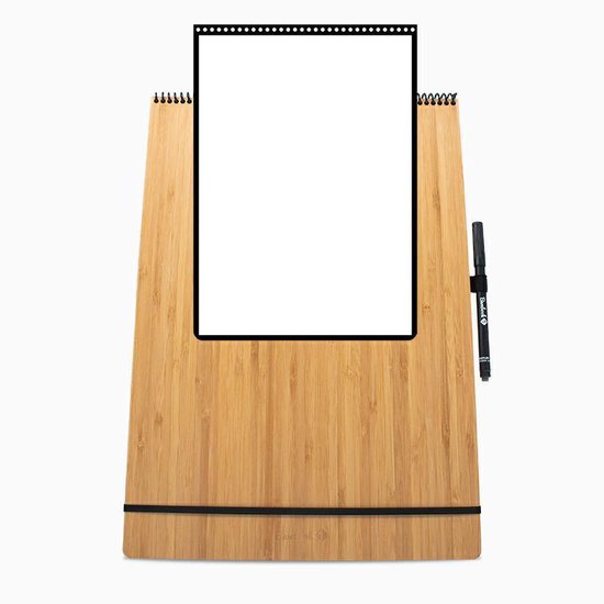 Bambook Notepad - Hardcover - A4 - Vierge & Ligné - Avec 1 feutre gratuit - Bloc-notes effaçable, réutilisable, durable et tableau blanc