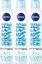 NIVEA Dry Medium Droogshampoo Donker Haar Voordeelverpakking - 3 x 200 ml