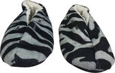 Laag model zebra print pantoffels - Grijs / zwart - Maat 37
