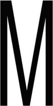 Letter 'M' sticker zwart 70 mm