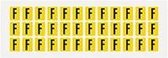 Letter stickers geel/zwart teksthoogte: 15 mm letter F