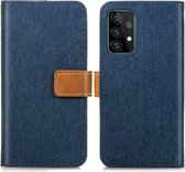 iMoshion Luxe Canvas Booktype Samsung Galaxy A52(s) (5G/4G) hoesje - Donkerblauw