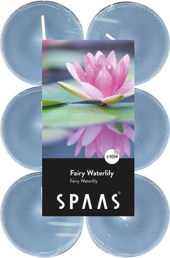 48x Maxi geurtheelichtjes Fairy Waterlily 10 branduren - Geurkaarsen waterlelie bloemen geur - Grote waxinelichtjes