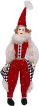House Of Seasons Kerstbeeld Clown 48 X 18 Cm Polyester Rood