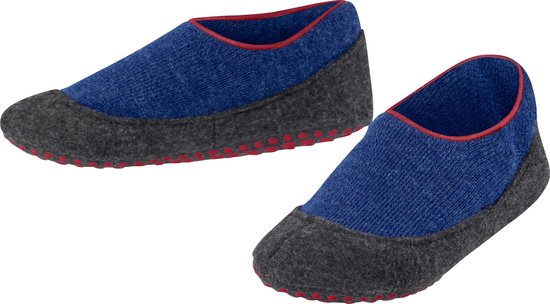 FALKE Cosyshoe antislip noppen merinowol huissokken pantoffels kinderen blauw - Maat 33-34