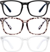 LC Eyewear Computerbril - Blauw Licht Bril - Blue Light Glasses - Beeldschermbril - Unisex - 3 Pack