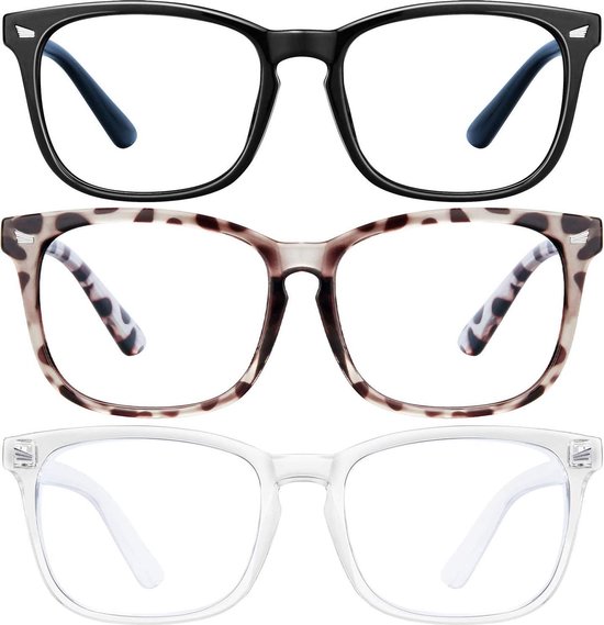 LC Eyewear Computerbril - Blauw Licht Bril - Blue Light Glasses - Beeldschermbril - Unisex - 3 Pack