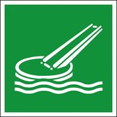 Evacuatieglijbaan sticker - ISO 7010 - E054 200 x 200 mm
