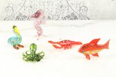 Set van 5 Murano style glazen beelden