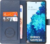 Bestcases Book Case Telefoonhoesje - Kaarthouder Portemonnee Hoesje - Wallet Cases - Samsung Galaxy S20FE - Navy