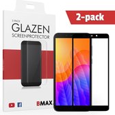 2-pack geschikt voor Huawei Y5P Screenprotector Full Cover Glas / Volledige dekking / Beschermglas / Tempered Glass / Glasplaatje - Zwart