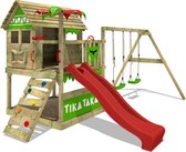 FATMOOSE Speeltoestel TikaTaka - Beloof de grootste avonturen in de zandbak, het speelhuis op de schommel of de glijbaan van deze speeltoren