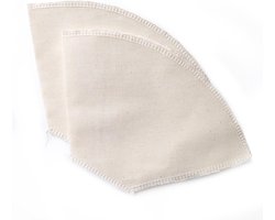 Twee wasbare koffiefilters herbruikbaar - ongebleekt biologisch katoen - Wasbaar - Zero Waste - Duurzaam