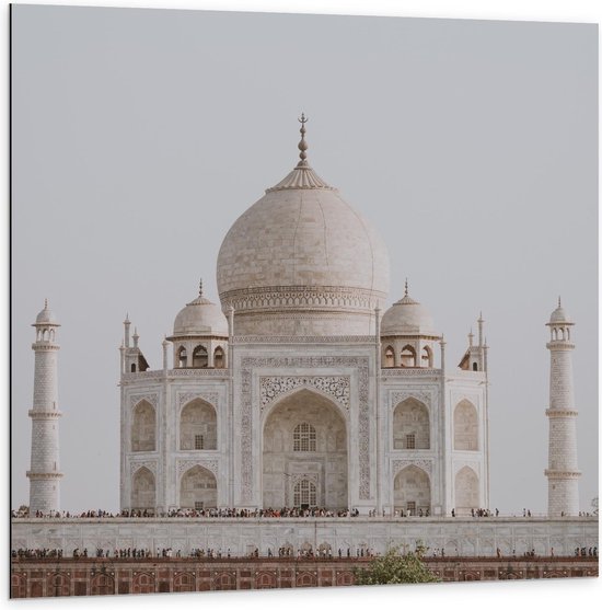 Dibond - Agra Taj Mahal - India - 100x100cm Foto op Aluminium (Met Ophangsysteem)