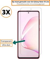 Fooniq Screenprotector Transparant 3x - Geschikt Voor Samsung Note 10 Lite