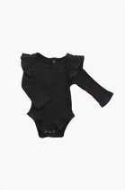 Longsleeve Ruffle Romper - Grey 3-6M