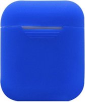 Siliconen Bescherm Hoesje Cover voor Apple AirPods Case - Airpods Hoesje Siliconen Case Donker Blauw (Dark Blue)
