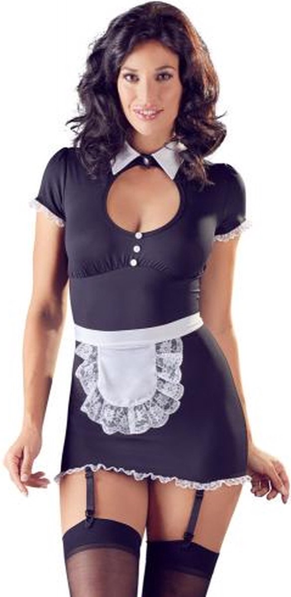 Cottelli Collection Sexy Dienstmeisje Kostuum Met Jarretels