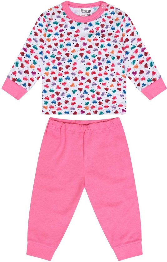 Beeren Pyjama Hearts Meisjes Roze/wit  Maat 50/56