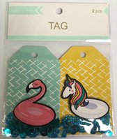 Label zwemband dier 2 Stuks - knutselspullen - decoratie - hobby - knutsel - versiering - maken - cadeau - kaartje