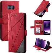 Book Case Samsung Galaxy S8+ (S8 Plus) | Hoogwaardig PU Leren Hoesje | Lederen Wallet Case | Luxe Uitstraling | Telefoonhoesje | Pasjeshouder | Portemonnee | Rood