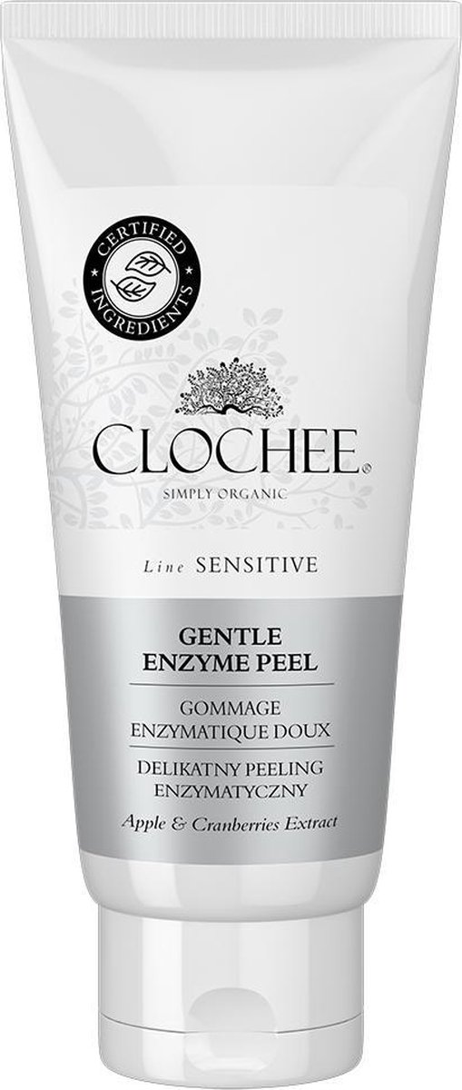 CLOCHEE Simply Organic - Zachte Enzyme Peeling voor het gezicht - 100% natuurlijk - Apple & Cranberries Extract - Geen PEG - geen SLES - hydrateert - ECO -100ml