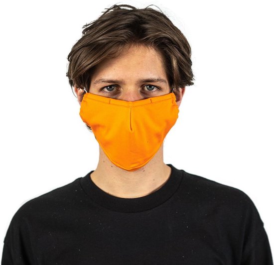Mr. Facy Mondkapje Mondmasker Facemask Shaped Orange Oranje