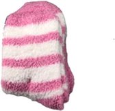 Warme Comfy Home sokken - Huissokken - Sokken - kindersokken  - Roze / Wit - Maat 23 - 30 - 2 paar - Warme zachte fluffy wintersokken