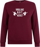 Sweater zonder capuchon - Jumper - Foute Kerst - Kerst Trui - Kerst Sweater - Ronde Hals Sweater - Christmas - Happy Holidays - Maroon - Vrolijke K*tkerst - M