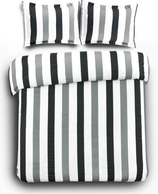 Zachte Katoen/Satijn Dekbedovertrek Stripes | | Luxe En Comfortabel | Hoogwaardige Kwaliteit