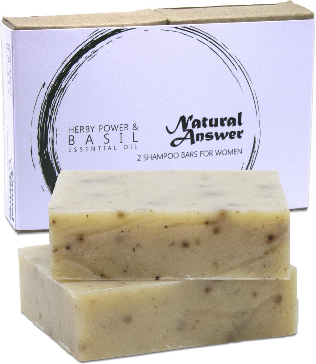 Natural Answer - Indian Mystique & Basil - Shampoo Bar - 100% Biologisch & Vegan - zonder plastics, parabenen, SLS - 2 x 100 gram Voordeelverpakking