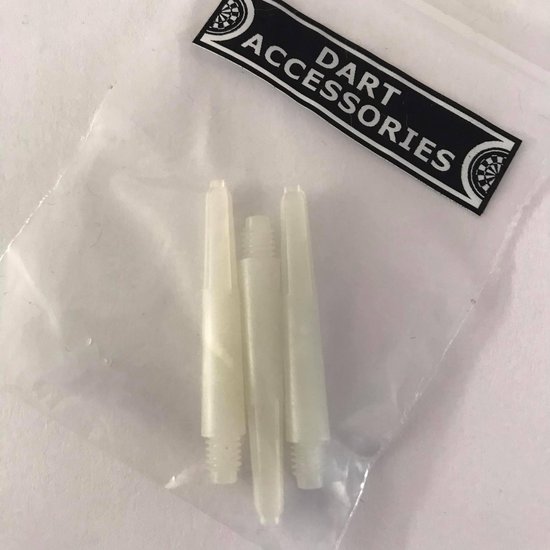 Deflectagrip Shafts Nylon Short Transparant/Wit 3 stuks LAATSTE SETS!!