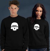 Foute Kersttrui Zwart - Merry Skull - Maat L - Kerstkleding voor dames & heren