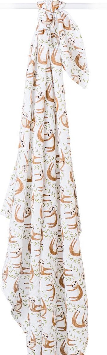 Lulujo swaddle 100% katoen 120x120 - Modern Sloth van Lulujo — afbeelding 3