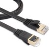 1m CAT7 Ultra dunne Flat Ethernet netwerk LAN kabel (10.000Mbps) - Zwart - internet kabel