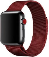 Milanees bandje Geschikt voor de Apple Watch - 38mm / 40mm RVS - Rood -  Compatible met Apple watch bandjes