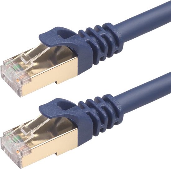By Qubix internetkabel - CAT 8 - Ethernet kabel - 3 meter - RJ45 - donkerblauw - Netwerkkabel LAN - UTP kabel
