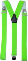 Bretels Fluoriserend Groen met brede extra sterke stevige Clips