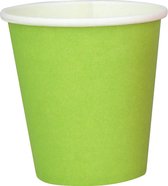 2x 50 Fris groen papieren feest bekertjes 180 ml - Wegwerpbekertjes groen 180 ml (100 stuks)