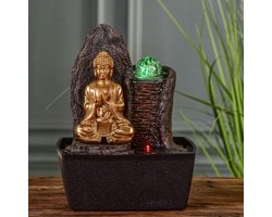 Fontein Boeddha Haka 25 cm hoog - fontein - interieur - fontein voor binnen - relaxeer - zen - waterornament - cadeau - kerst - nieuwjaar - geschenk - relatiegeschenk - origineel - lente - zomer - lentecollectie - zomercollectie - afkoeling - koelte