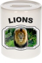 Dieren liefhebber leeuw spaarpot  9 cm jongens en meisjes - keramiek - Cadeau spaarpotten leeuwen liefhebber