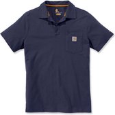 Carhartt 103569 Force Cotton Delmont Pocket Polo - Relaxed Fit - Navy - M