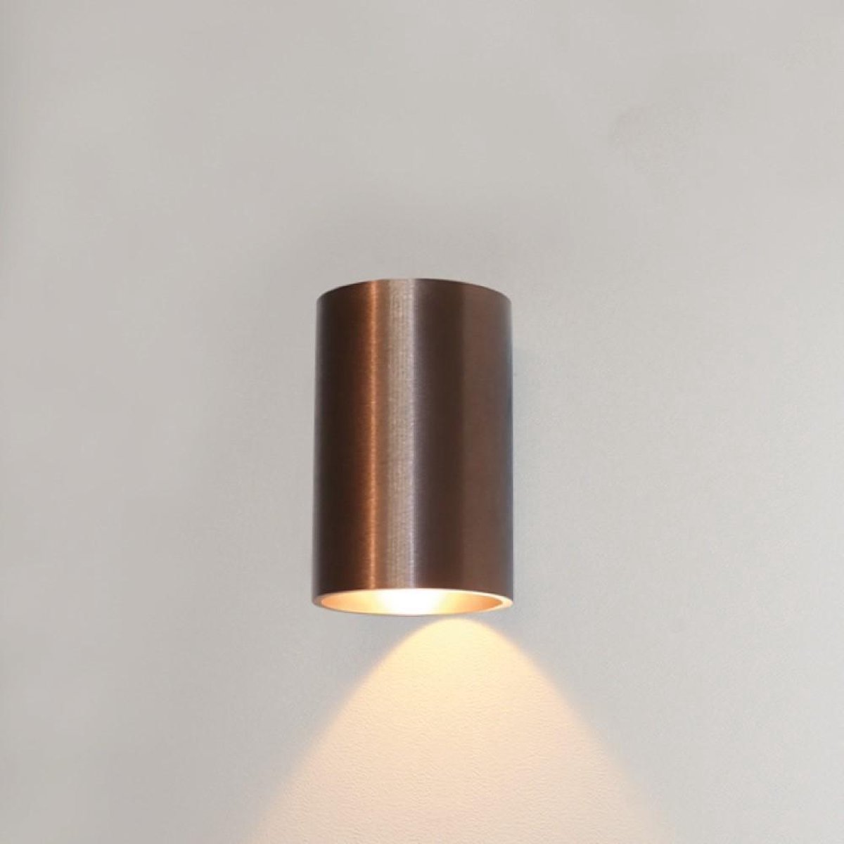 Wandlamp Brody 1 Brons - Ø7,2cm - LED 4W 2700K 360lm - IP54 - Dimbaar > wandlamp binnen brons | wandlamp brons | muurlamp brons | led lamp brons | sfeer lamp brons | design lamp brons
